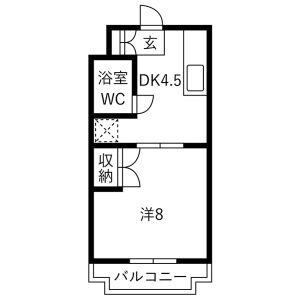 1DK 間取り図