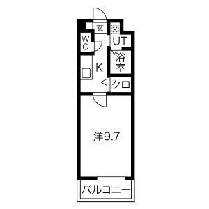 1K 間取り図