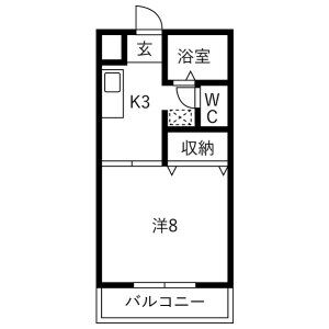 1K 間取り図