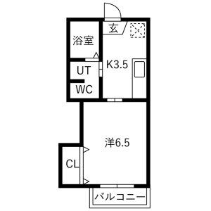 1K 間取り図