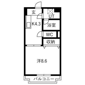 1K 間取り図