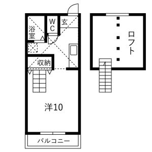 1K 間取り図
