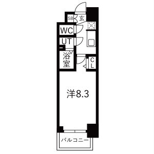 1K 間取り図