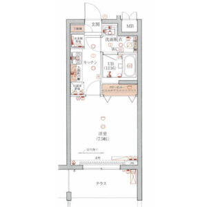 1K 間取り図