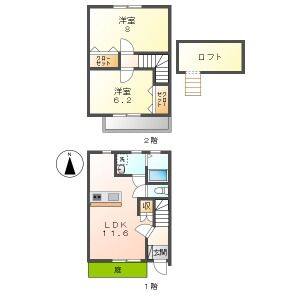2LDK 間取り図