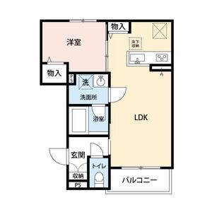 1LDK 間取り図