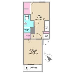 1DK 間取り図