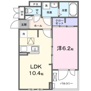 1LDK 間取り図