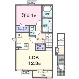 1LDK 間取り図