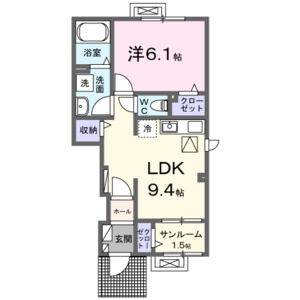 1LDK 間取り図