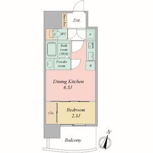1DK 間取り図