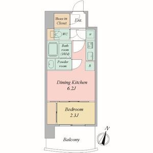 1DK 間取り図
