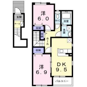 2DK 間取り図
