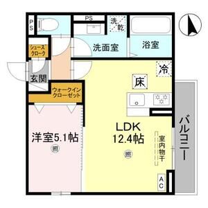 1LDK 間取り図