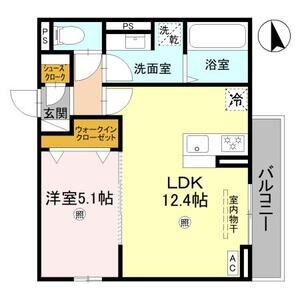 1LDK 間取り図