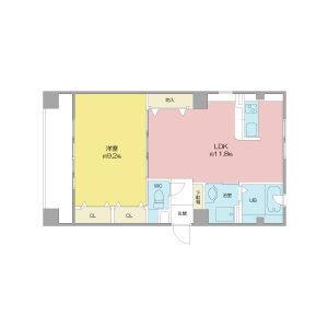 1LDK 間取り図