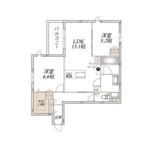 2LDK 間取り図