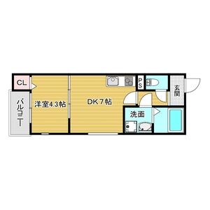 1DK 間取り図