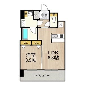 1LDK 間取り図