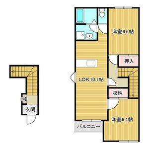2LDK 間取り図