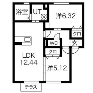2LDK 間取り図