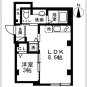 1LDK 間取り図