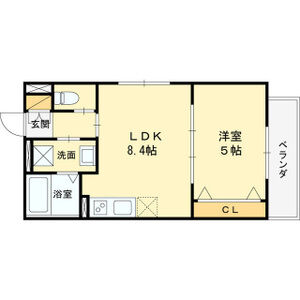1LDK 間取り図