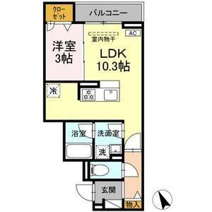1LDK 間取り図