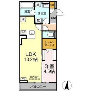 1LDK 間取り図