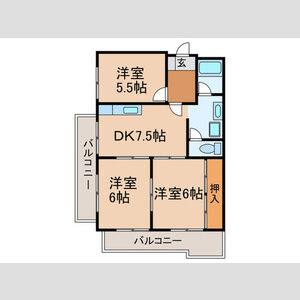 3DK 間取り図