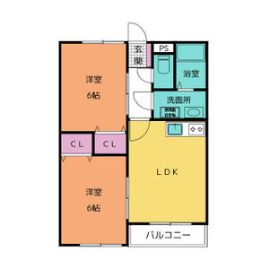 2LDK 間取り図