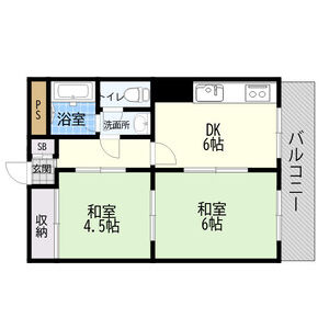 2DK 間取り図