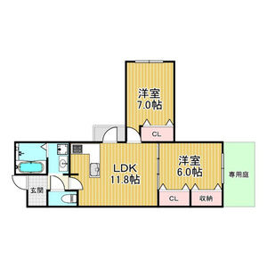 2LDK 間取り図