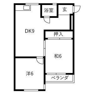 1DK 間取り図