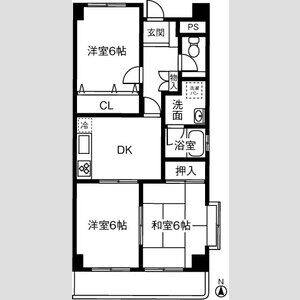 3DK 間取り図