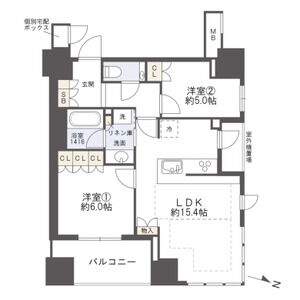 2LDK 間取り図