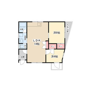 2LDK 間取り図