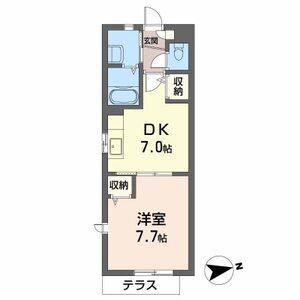 1DK 間取り図