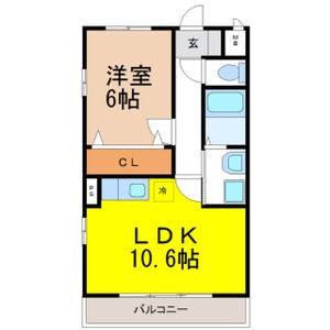 1LDK 間取り図