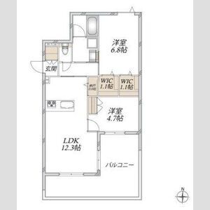 2LDK 間取り図