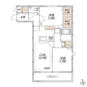 2LDK 間取り図