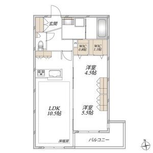 2LDK 間取り図