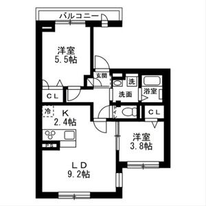 2LDK 間取り図