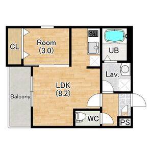 1LDK 間取り図
