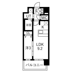 1LDK 間取り図