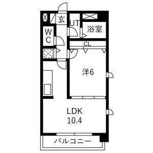 1LDK 間取り図