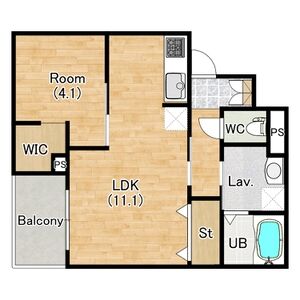 1LDK 間取り図