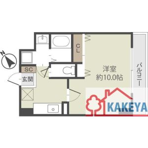 1K 間取り図