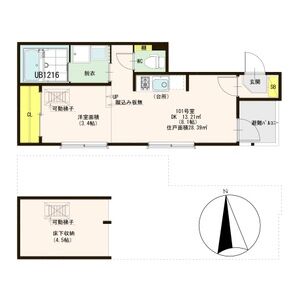1LDK 間取り図