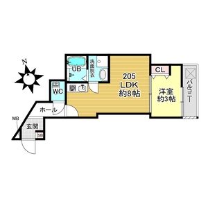 1LDK 間取り図